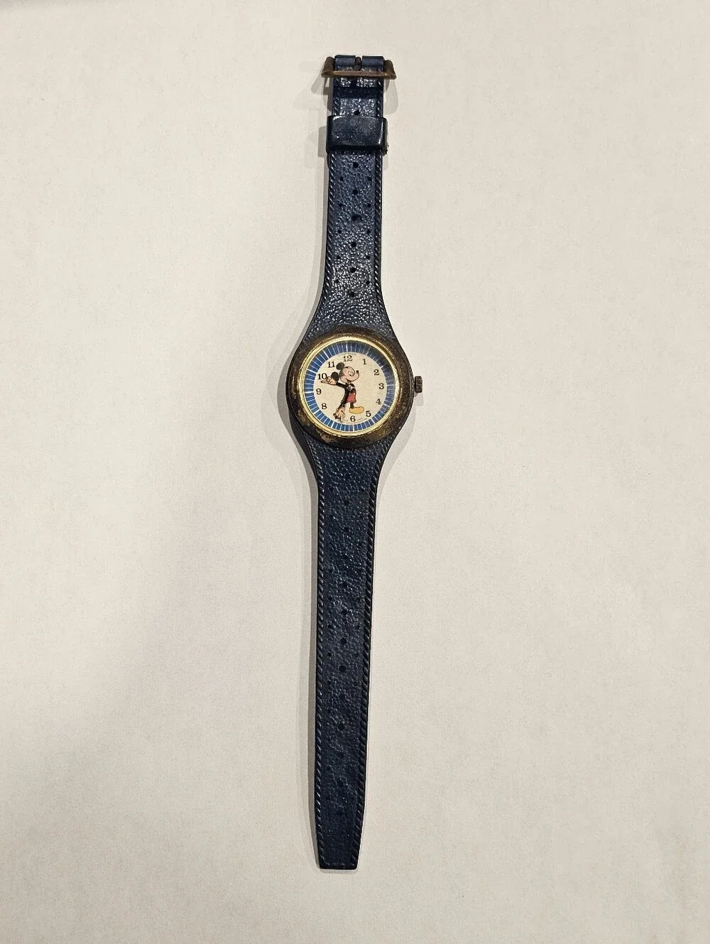 Vintage 1969 Phinney Walker Mickey Mouse Skeleton Watch - Blue Band